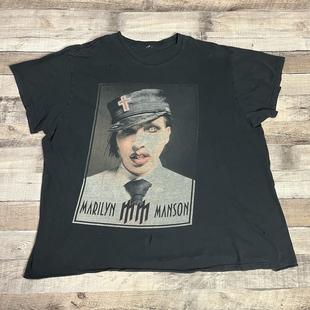Marilyn Manson Shirt Size XL Women's Black Golden Age Of Grotesque Rock Band Tee